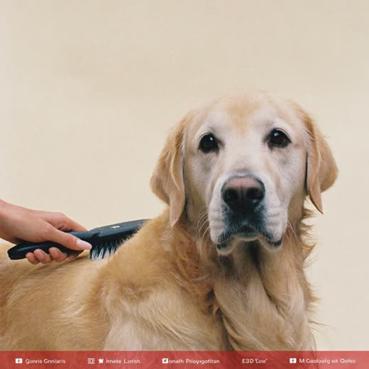 A dog being brushed out by hand